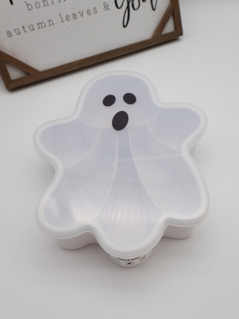 White Ghost Snack Tray - Festive Halloween Candy Dish